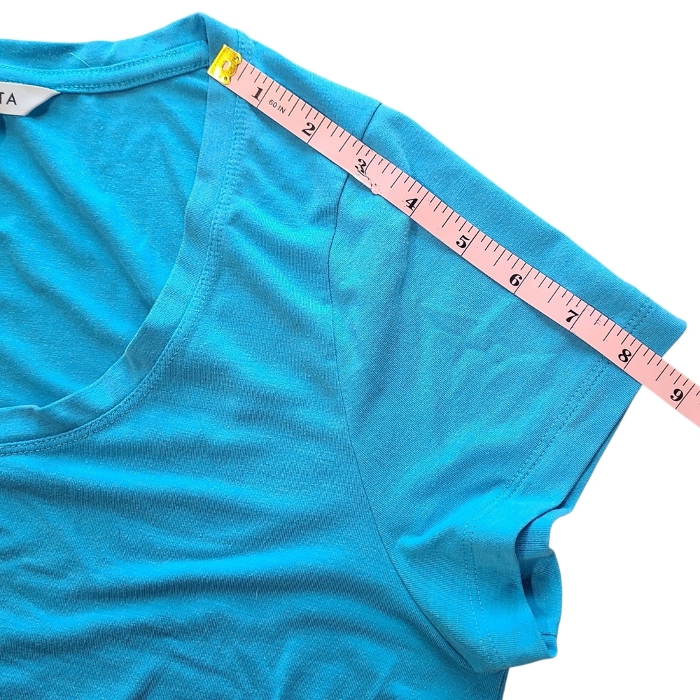 Athleta Short Sleeve Scoop Neck Tops Bundle S (Fits M) Mint Blue 2 Pack - Picture 9 of 10